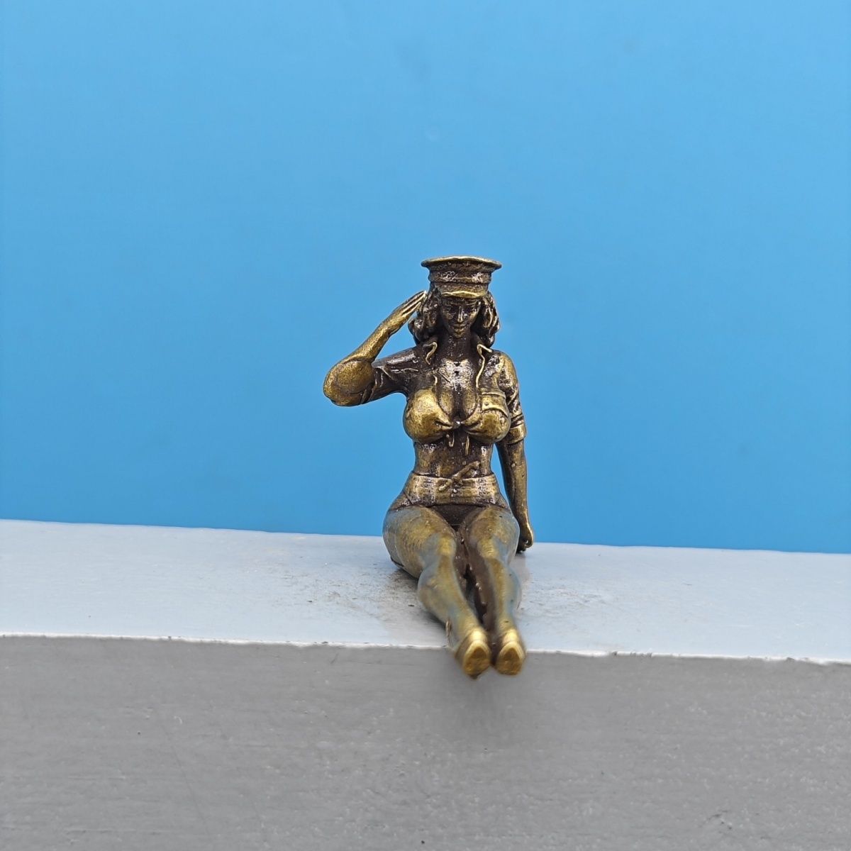Solid Brass Miniature Girl Fig - Vintage Collectible Cars ulasan dan harga