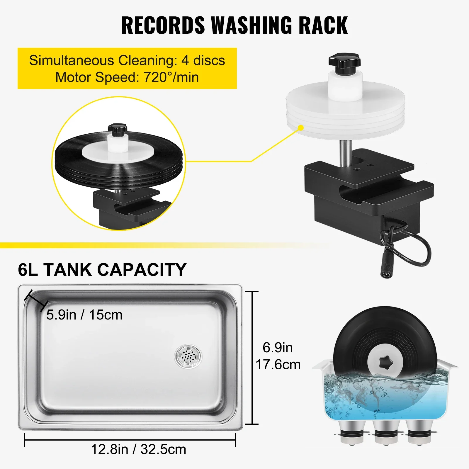 SIHAO 6L Ultrasonic Vinyl Reco - Vinyl Record Cleaner ulasan dan harga