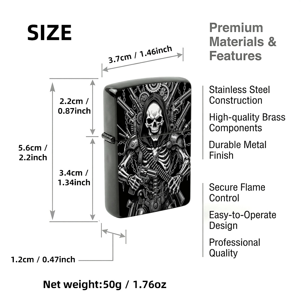 Flip Top Lighter Steampunk Ske - Vintage Collectible Guns ulasan dan harga