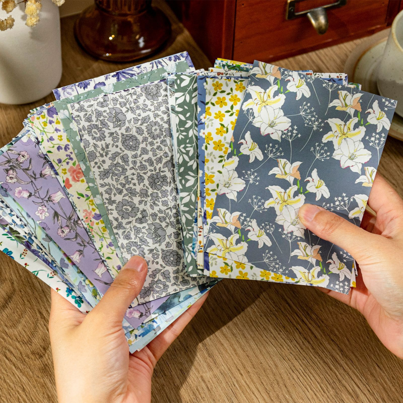 100-Sheet Retro Floral Ditsy P - Vintage Collectible Magazines ulasan dan harga