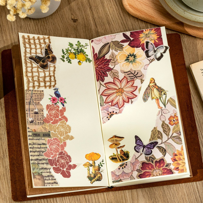 100-Sheet Retro Floral Ditsy P - Vintage Collectible Magazines ulasan dan harga