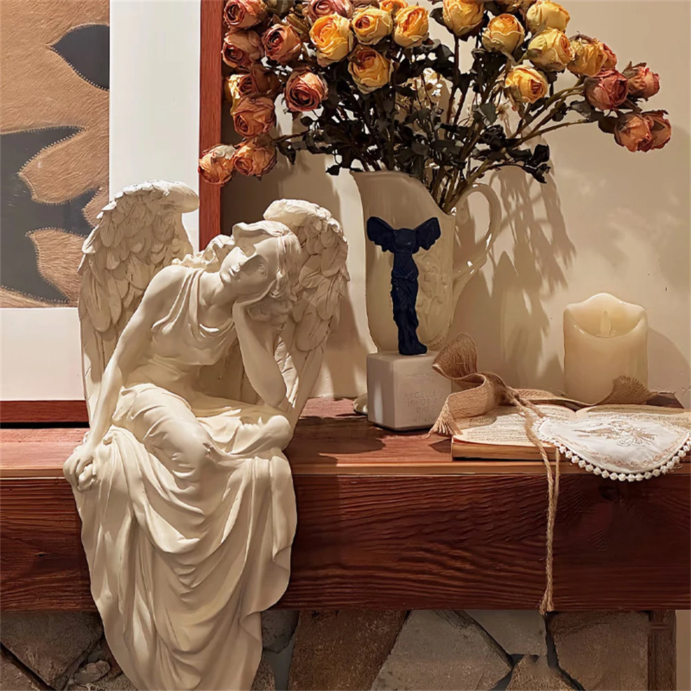Retro European Angel Resin Sta - Vintage Collectible Pottery ulasan dan harga