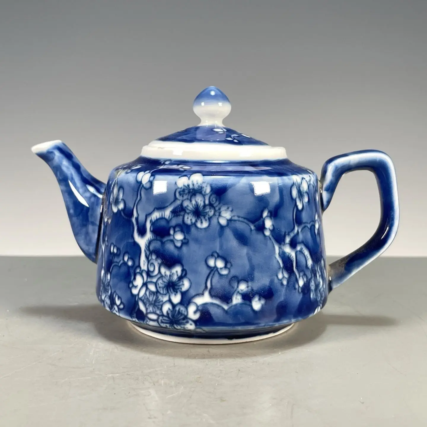 Hand Painted Blue White Flat P - Vintage Collectible Pottery ulasan dan harga