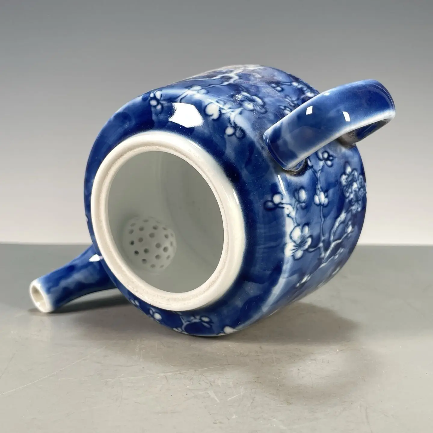 Hand Painted Blue White Flat P - Vintage Collectible Pottery ulasan dan harga